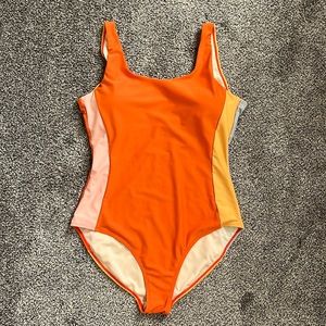 Womens color block one piece swimsuit